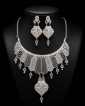 925 Sterling Silver Filigree Statement Necklace Set