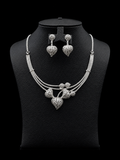 925 Sterling Silver Heart Necklace Set 21.3 gram