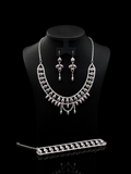 925 Sterling Silver Necklace Set with Matching Earrings & Bracelet
