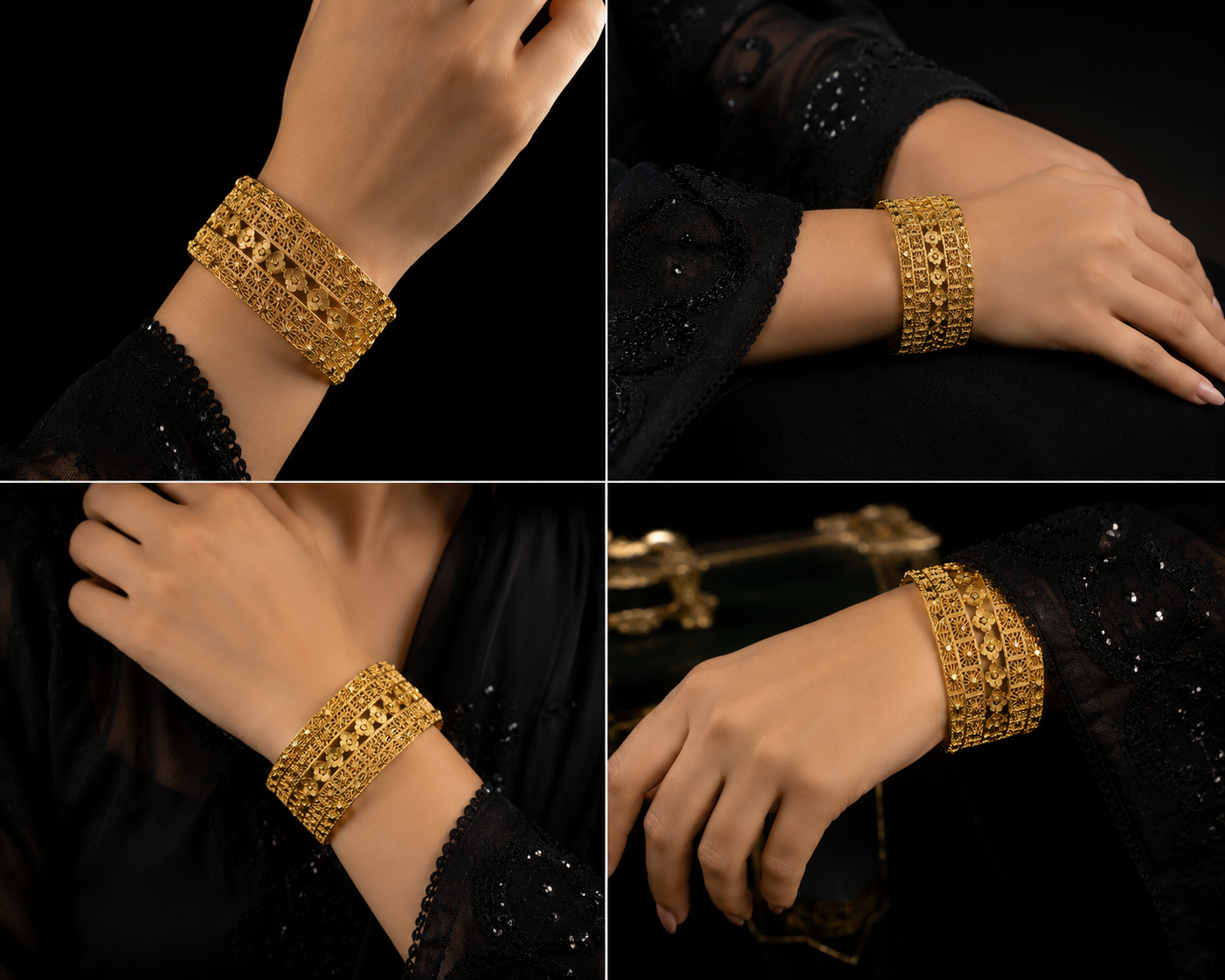 Luxury Gold-Plated Silver Cuff Bracelet