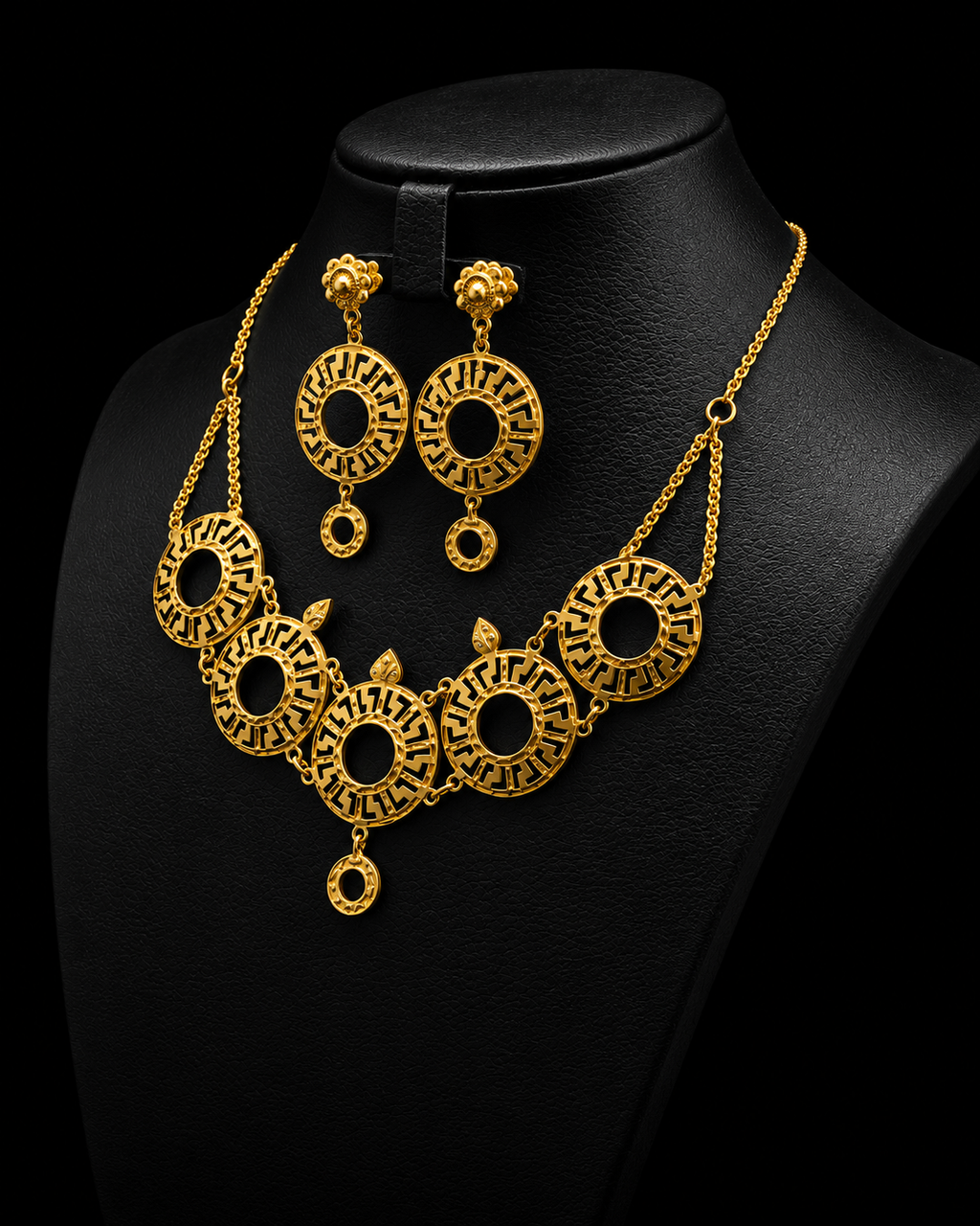 Silver Gold Geometric Necklace Set for Women