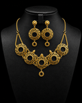 Silver Gold Geometric Necklace Set for Women