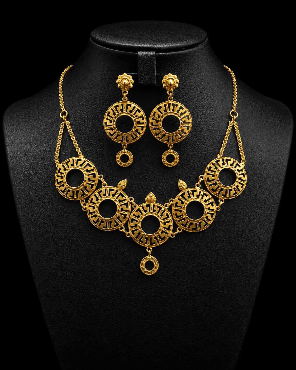 Silver Gold Geometric Necklace Set for Women