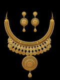 Silver Gold Royal Bridal Necklace Set