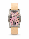 Luxury Women’s Pink Dial Crystal Watch