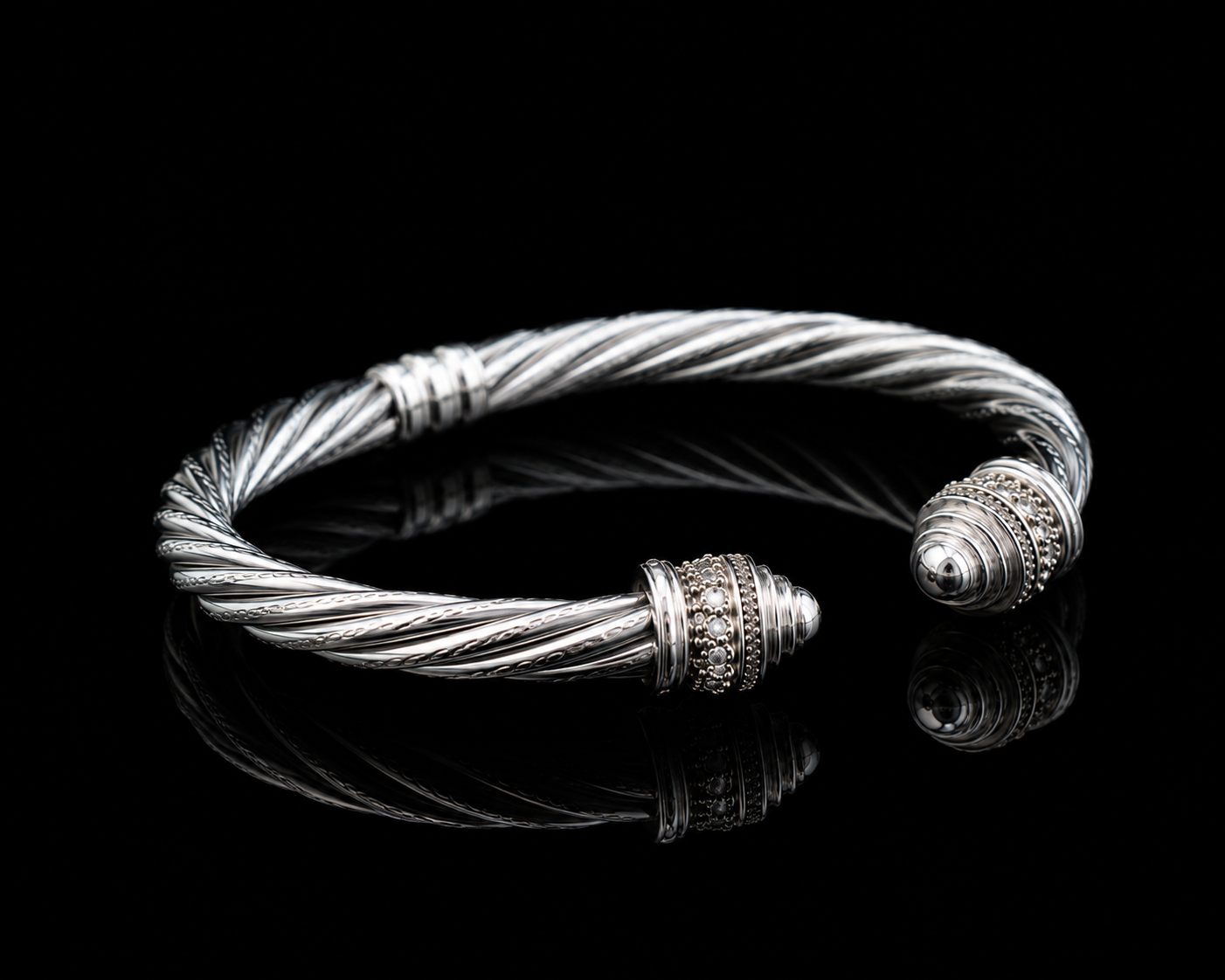 Twisted Silver Cuff Bracelet
