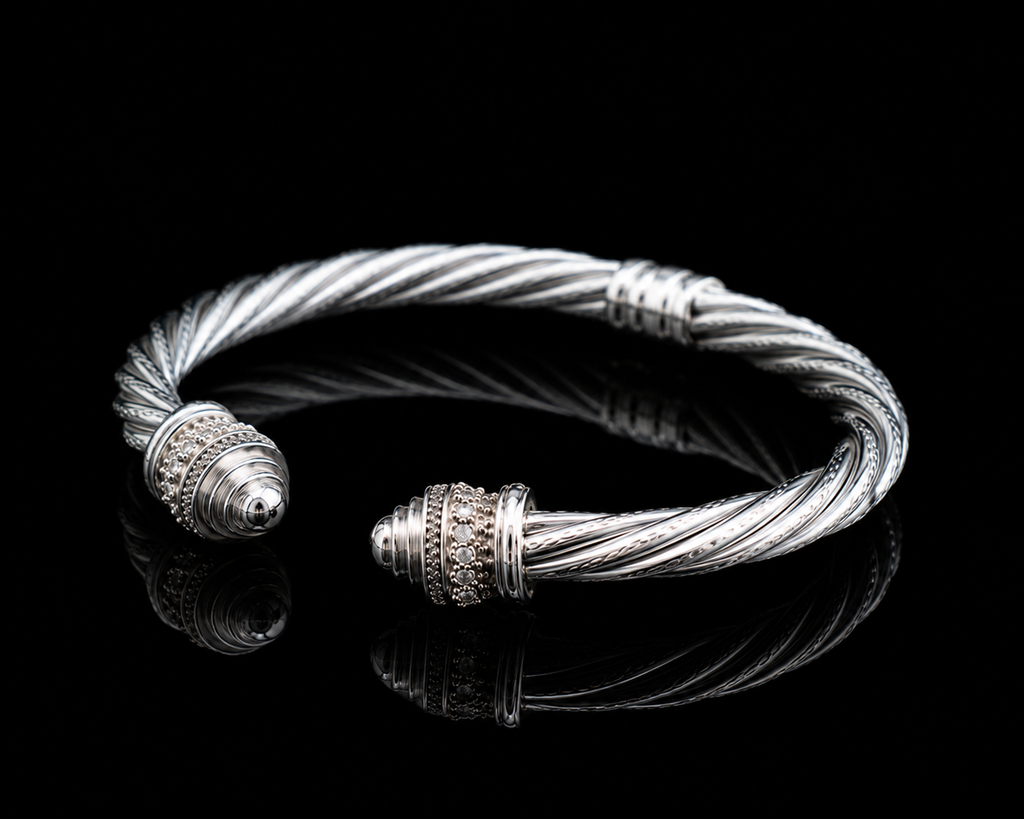 Twisted Silver Cuff Bracelet