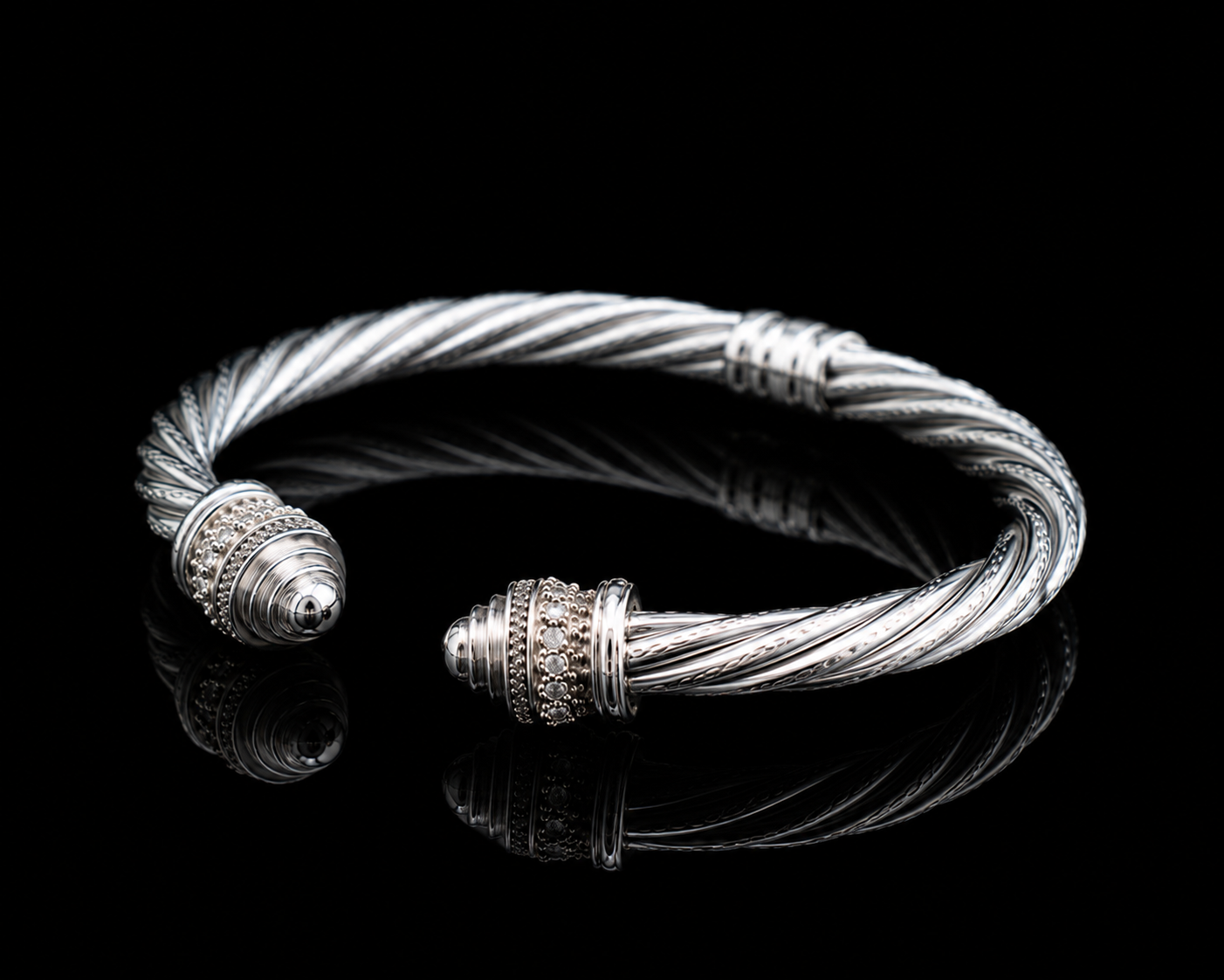 Twisted Silver Cuff Bracelet