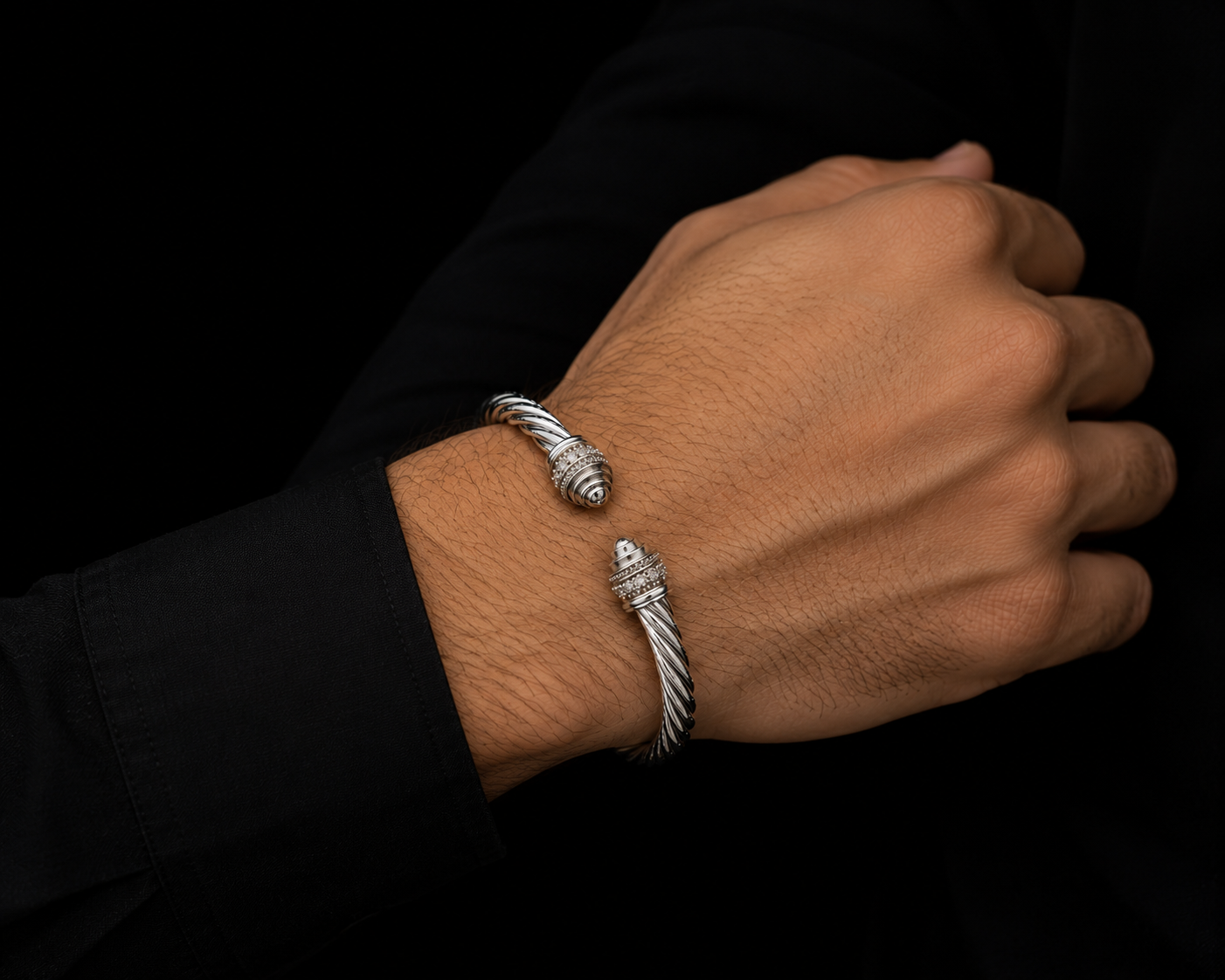 Twisted Silver Cuff Bracelet