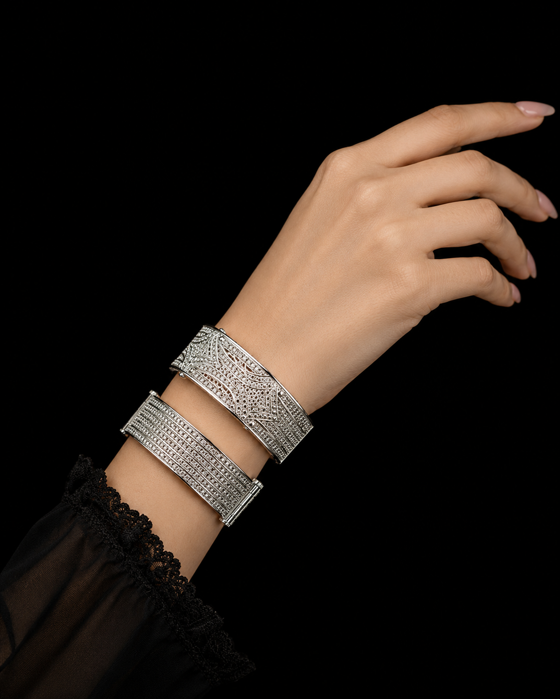 Elegant Designer Silver Bangle 49.4 gram