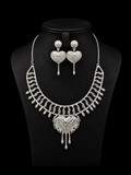 925 Sterling Silver Heart Design Necklace Set