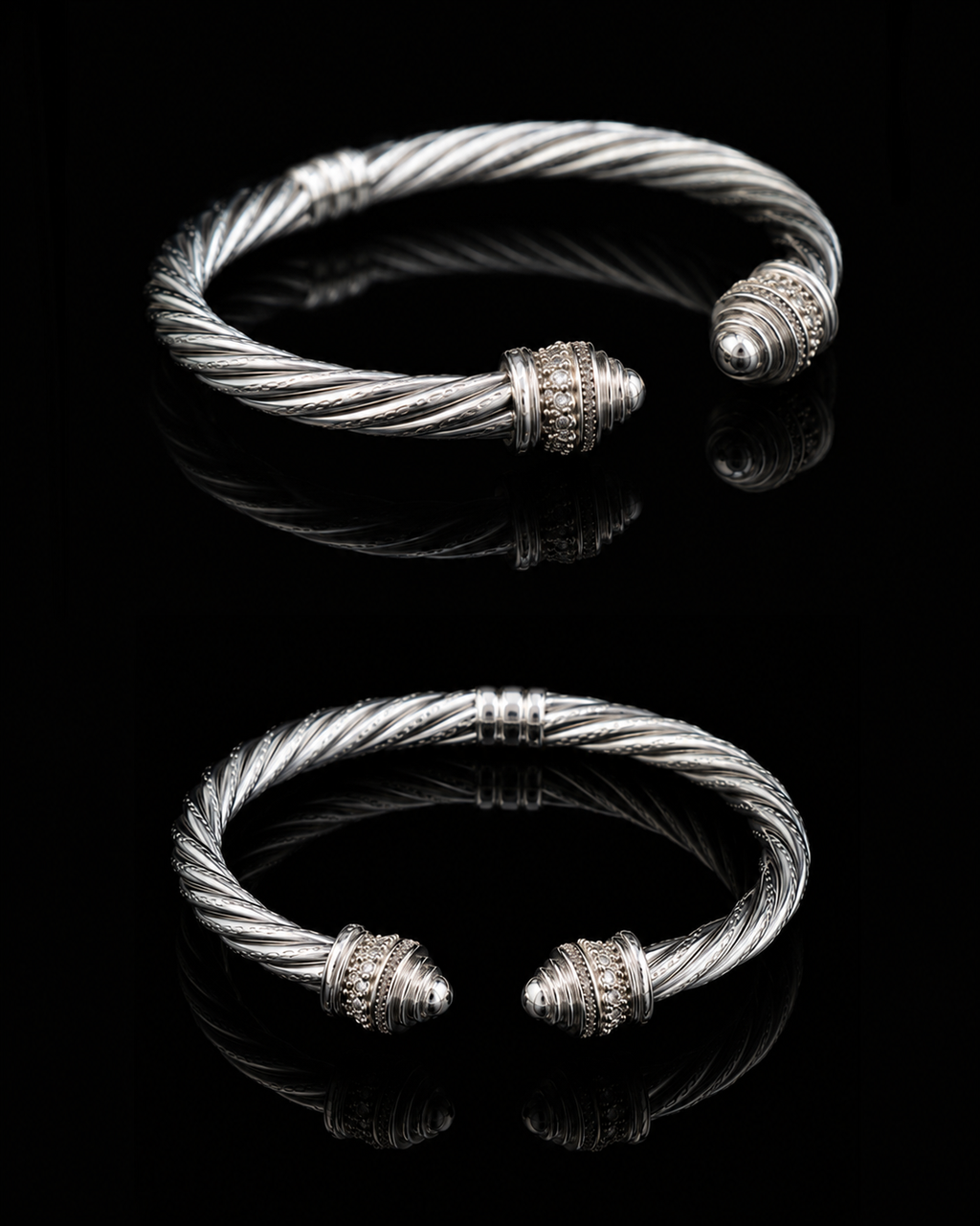Twisted Silver Cuff Bracelet