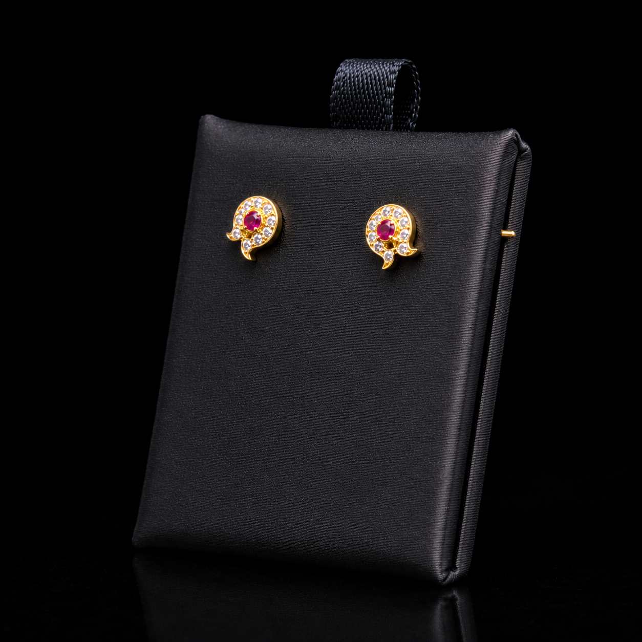 Gold Floral Stud Earrings.