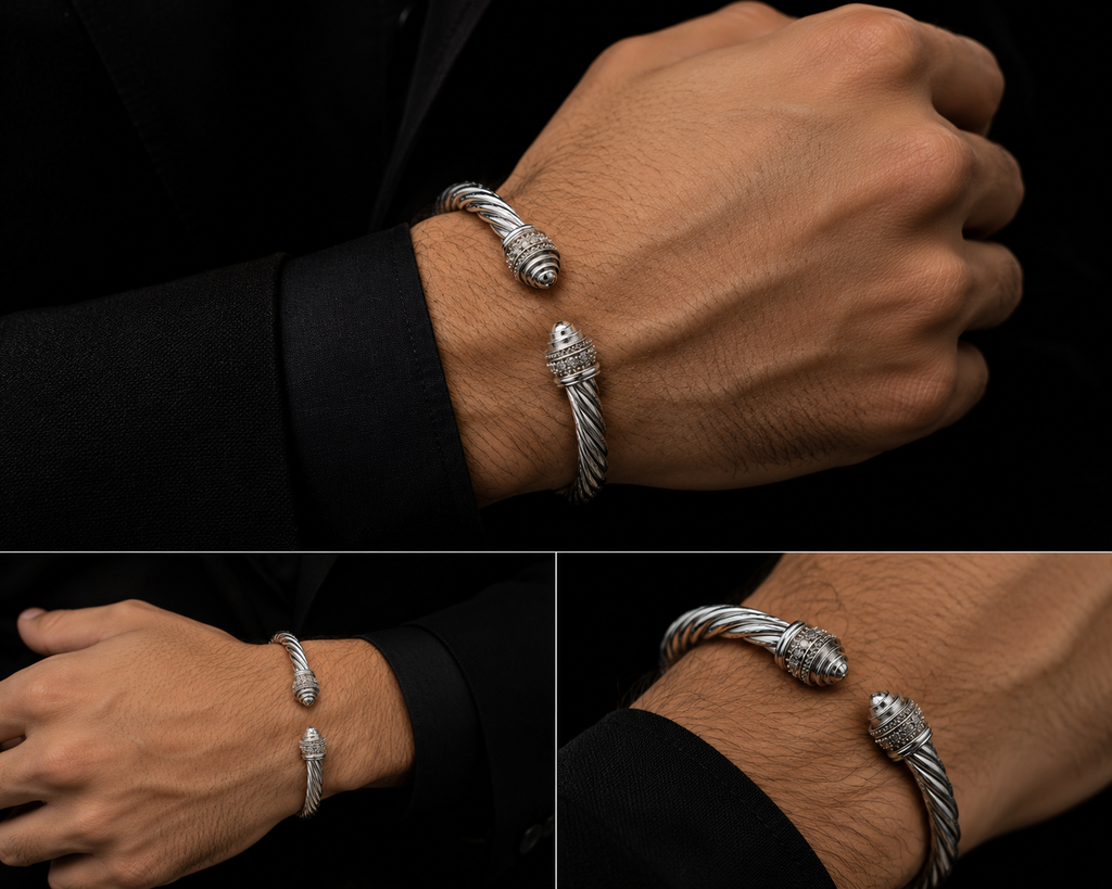 Twisted Silver Cuff Bracelet