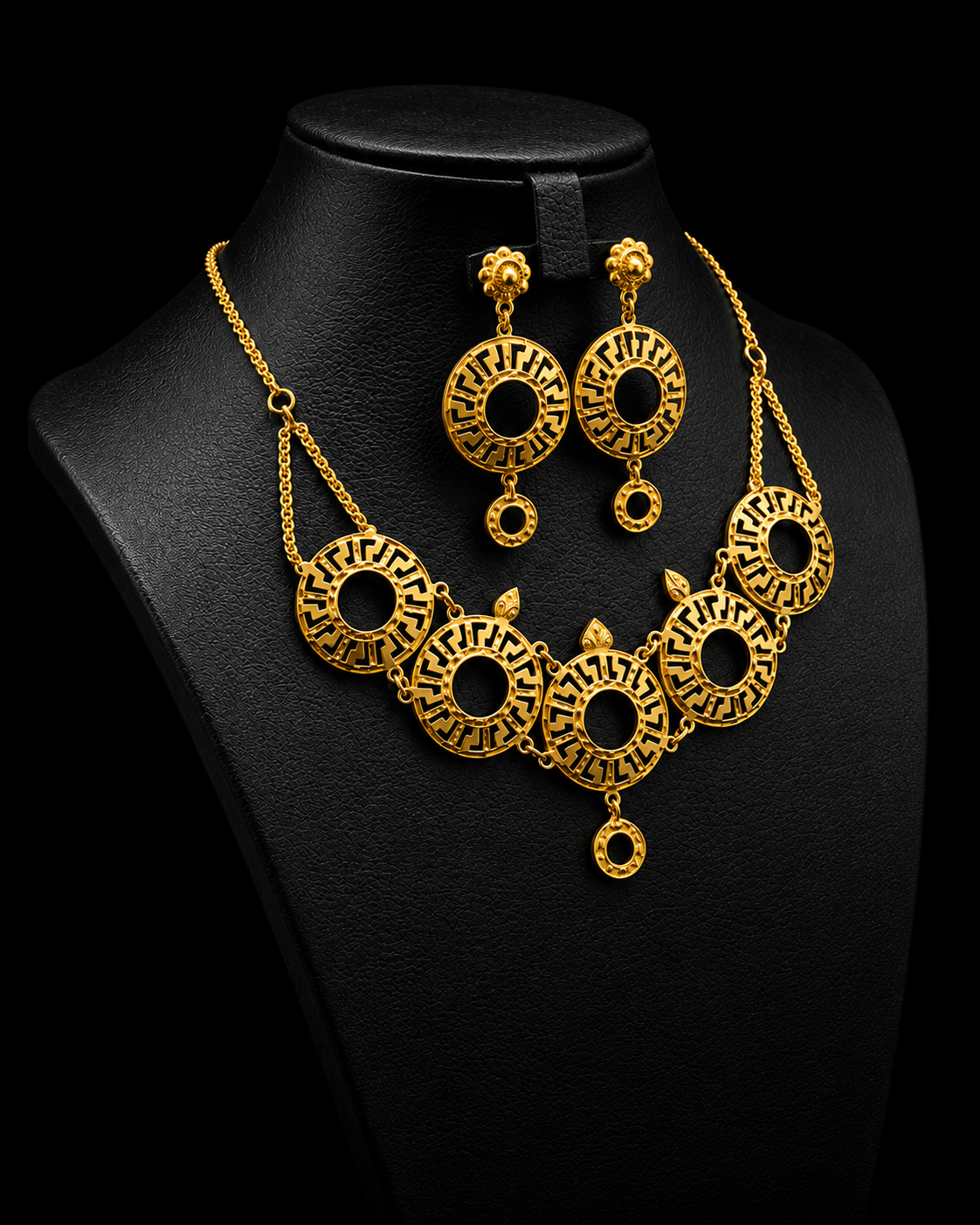 Silver Gold Geometric Necklace Set for Women