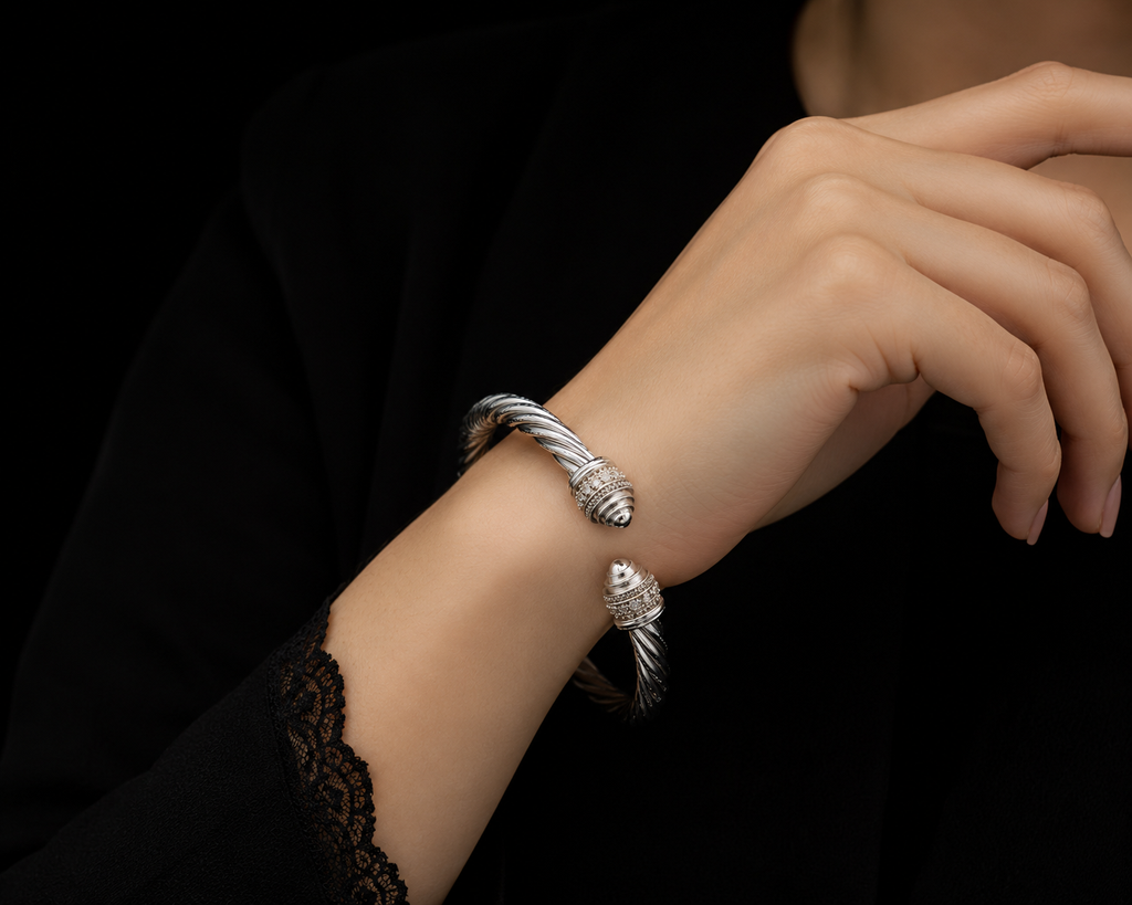 Twisted Silver Cuff Bracelet