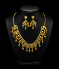 Silver Gold Filigree Necklace Set