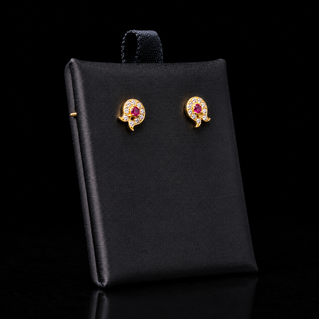Gold Floral Stud Earrings.