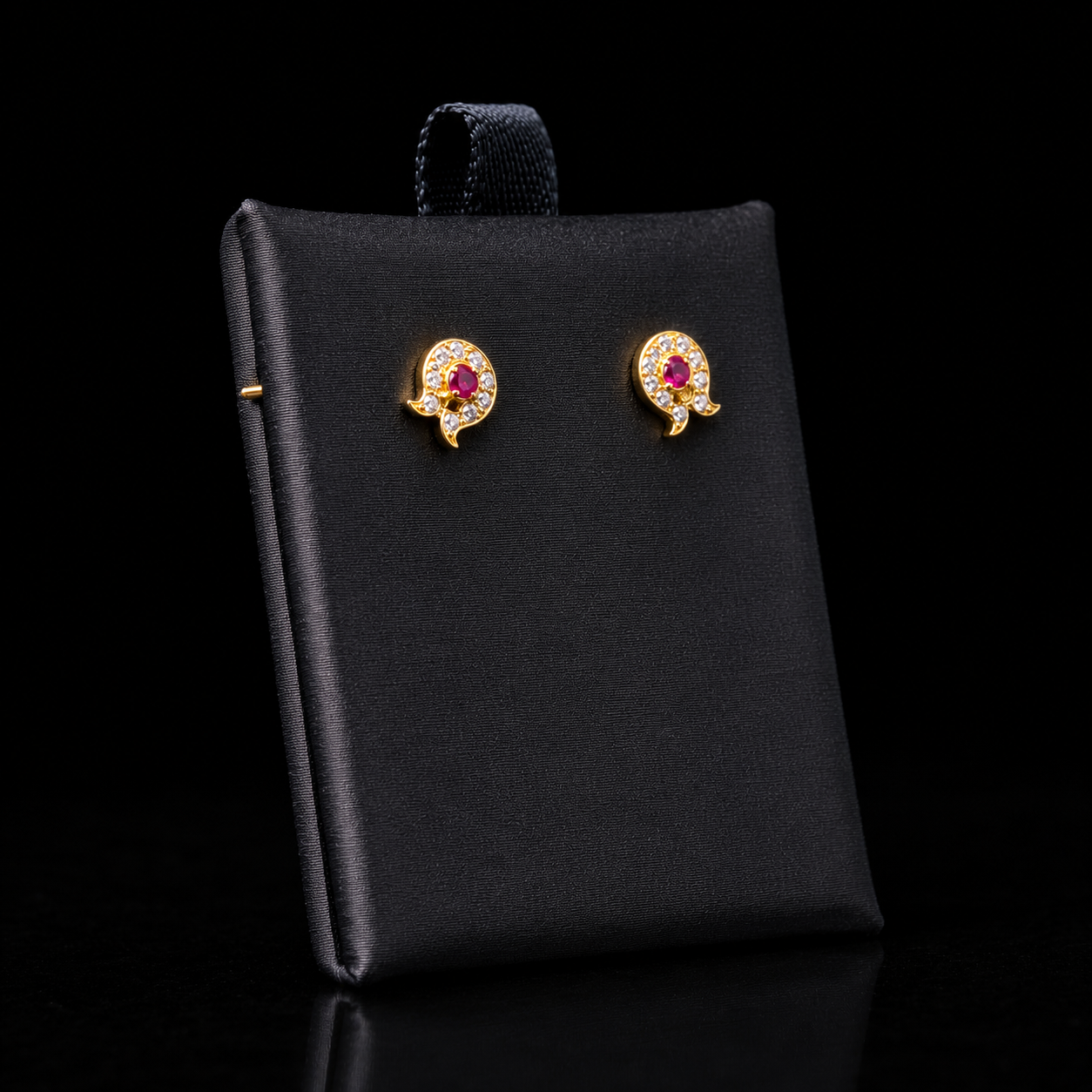 Gold Floral Stud Earrings.