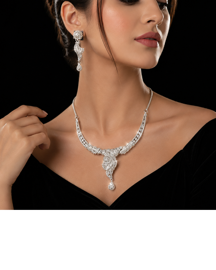 925 Original Silver Necklace Set 25.8 gram