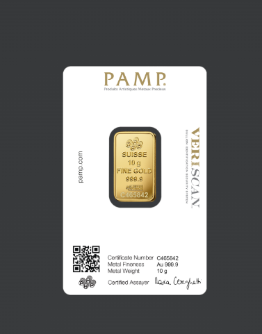 PAMP Suisse 10g Fine Gold Bar – 999.9 Pure Gold