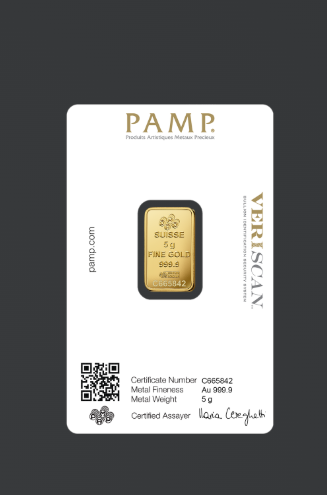 PAMP Suisse 5g Fine Gold Bar – 999.9 Pure Gold